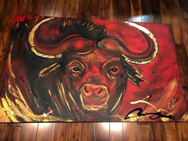 Buffle rouge 48"x30"