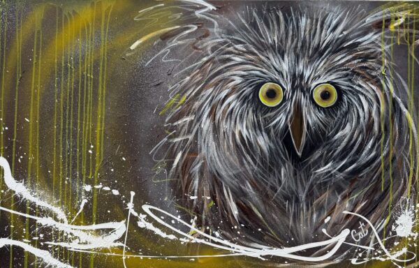 Hibou vert 48"x30"